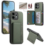 For OnePlus N6 4G Case RFID Blocking Carbon Fiber Leather Phone Back Cover with Card Holder