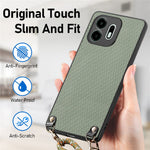 For OnePlus N6 4G Case Carbon Fiber Texture Hybrid Phone Back Cover with Adjustable Strap