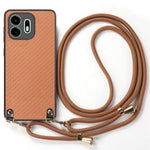 For OnePlus N6 4G Case Carbon Fiber Texture Hybrid Phone Back Cover with Adjustable Strap