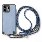 For OnePlus N6 4G Case Carbon Fiber Texture Hybrid Phone Back Cover with Adjustable Strap