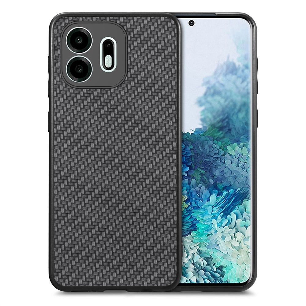 Til OnePlus N6 4G Cover, kulfibertekstur PU-læder + PC + TPU Telefoncover