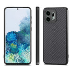 Til OnePlus N6 4G Cover, kulfibertekstur PU-læder + PC + TPU Telefoncover