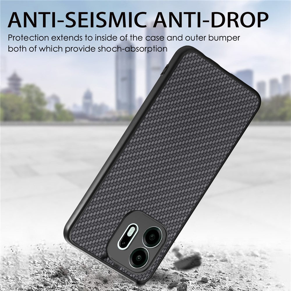 Til OnePlus N6 4G Cover, kulfibertekstur PU-læder + PC + TPU Telefoncover