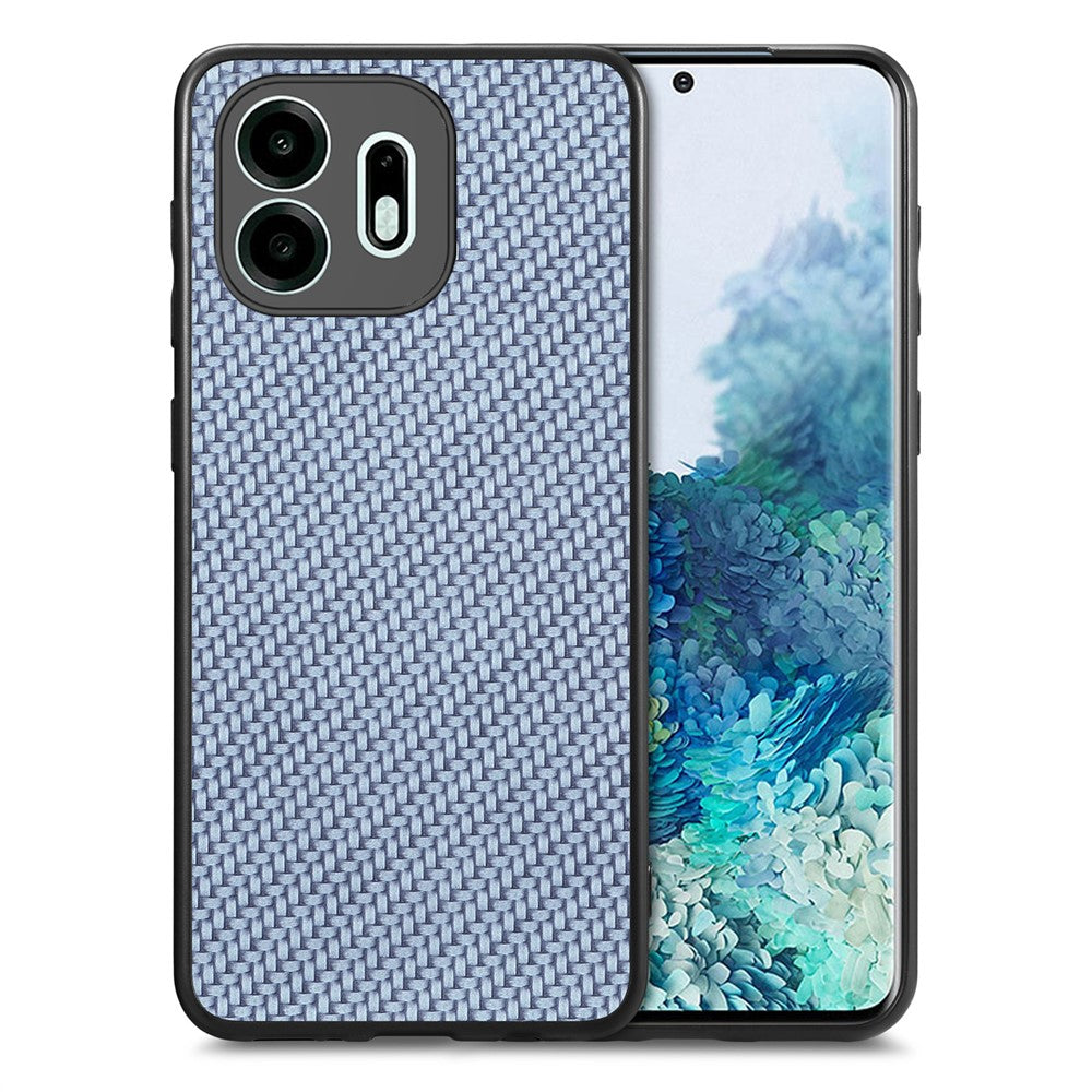 Til OnePlus N6 4G Cover, kulfibertekstur PU-læder + PC + TPU Telefoncover