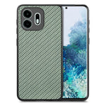 Til OnePlus N6 4G Cover, kulfibertekstur PU-læder + PC + TPU Telefoncover