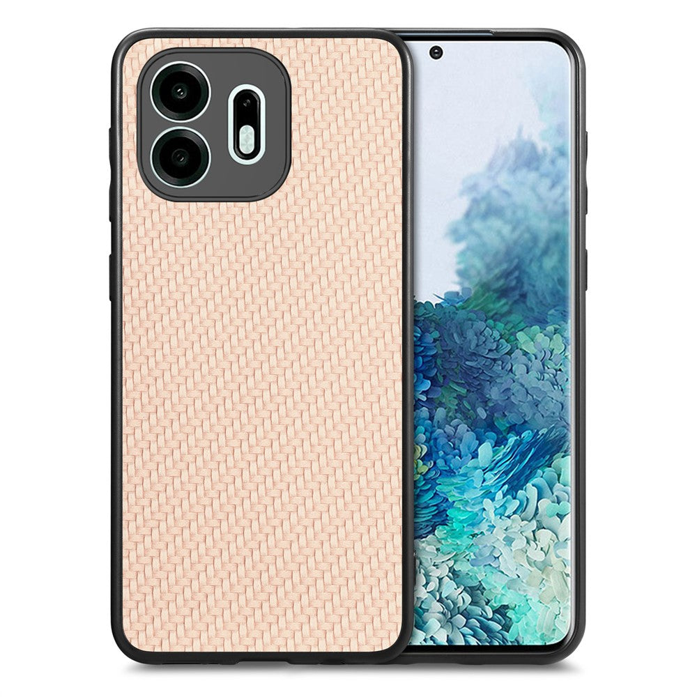 Til OnePlus N6 4G Cover, kulfibertekstur PU-læder + PC + TPU Telefoncover