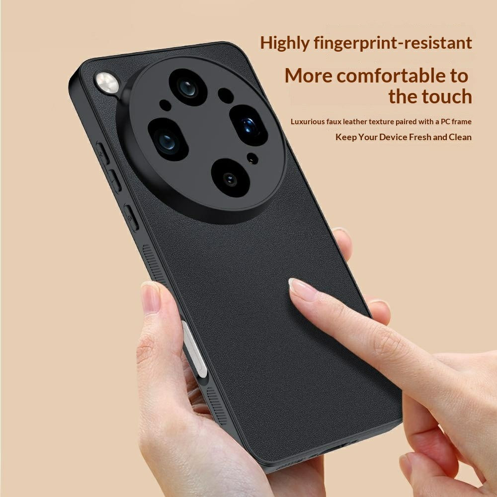 For Oppo Find X9 Ultra 5G Case PU Leather Coated PC + TPU Anti-Drop Phone Cover