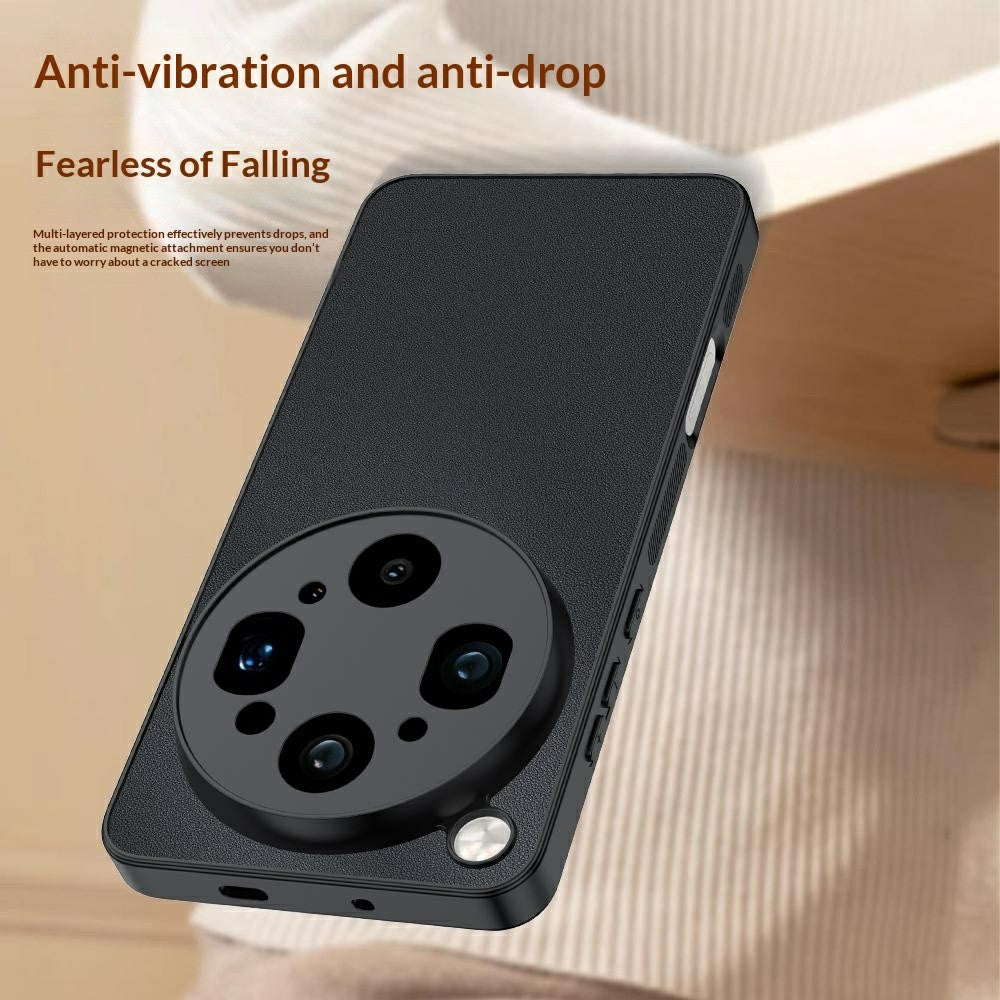For Oppo Find X9 Ultra 5G Case PU Leather Coated PC + TPU Anti-Drop Phone Cover