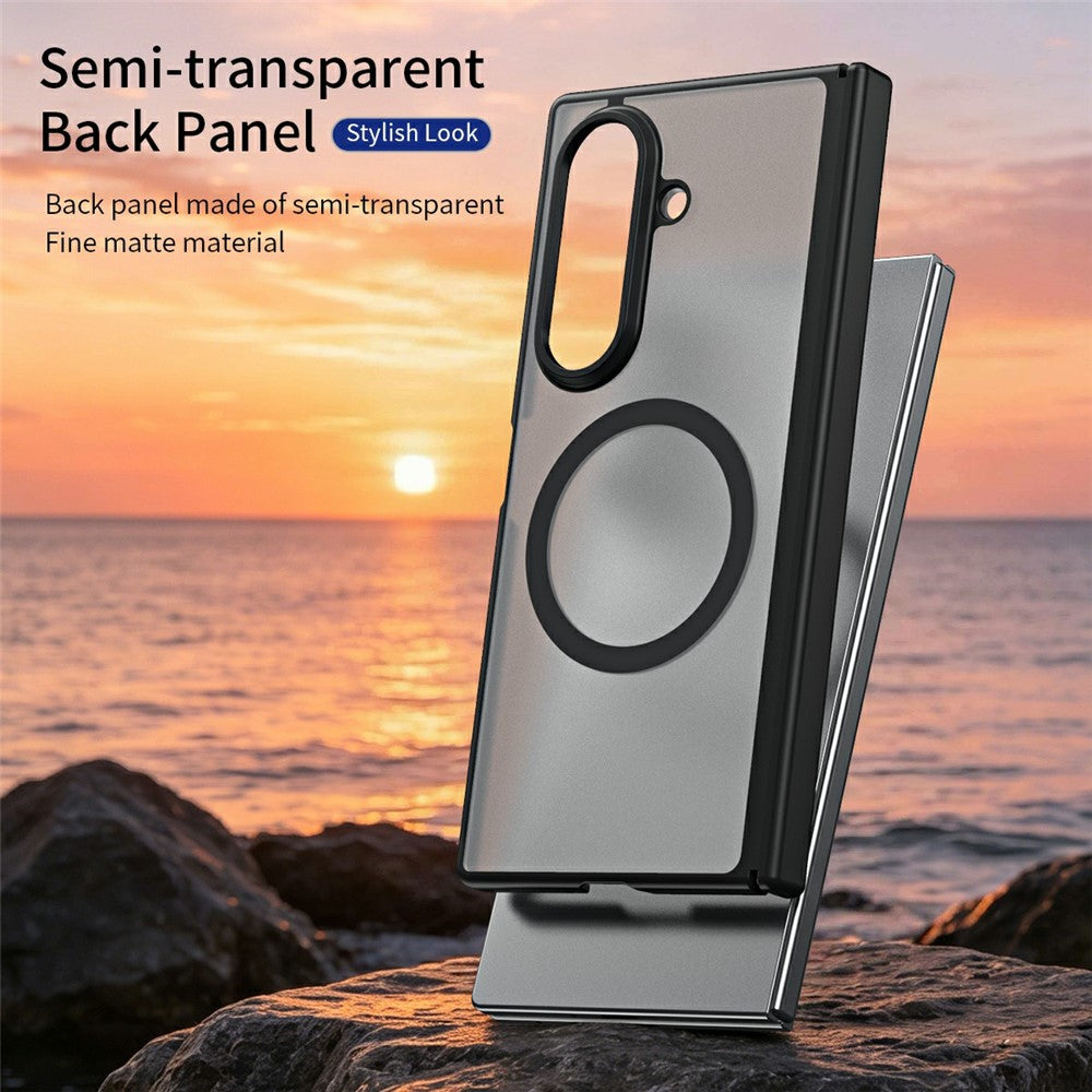 For Samsung Galaxy Z Fold7 5G Case Hard PC Matte Phone Cover with Built-in Tempered Glass Film