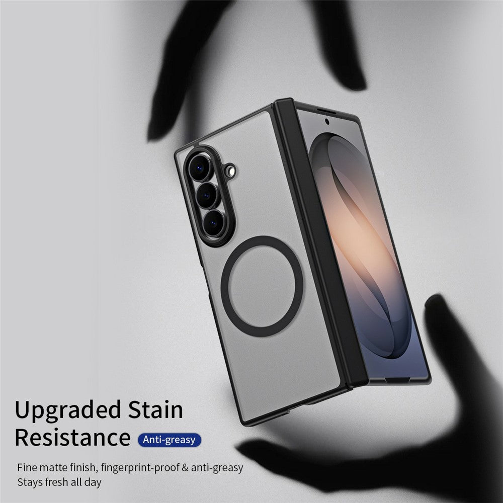 For Samsung Galaxy Z Fold7 5G Case Hard PC Matte Phone Cover with Built-in Tempered Glass Film