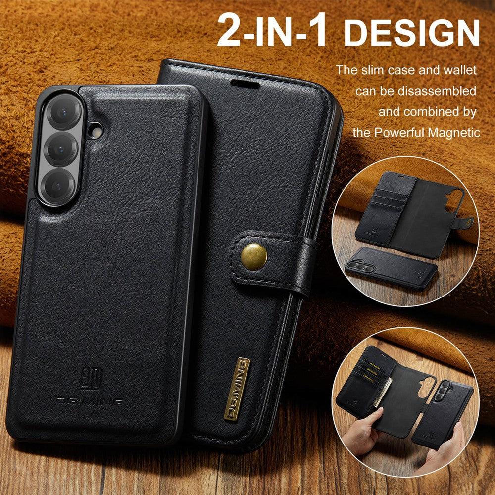 DG.MING for Samsung Galaxy A14 4G / A14 5G Leather Wallet Case Detachable 2 in 1 Split Leather Phone Cover