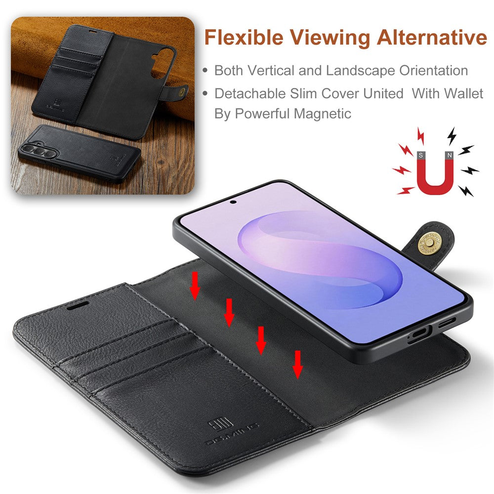 DG.MING for Samsung Galaxy A14 4G / A14 5G Leather Wallet Case Detachable 2 in 1 Split Leather Phone Cover