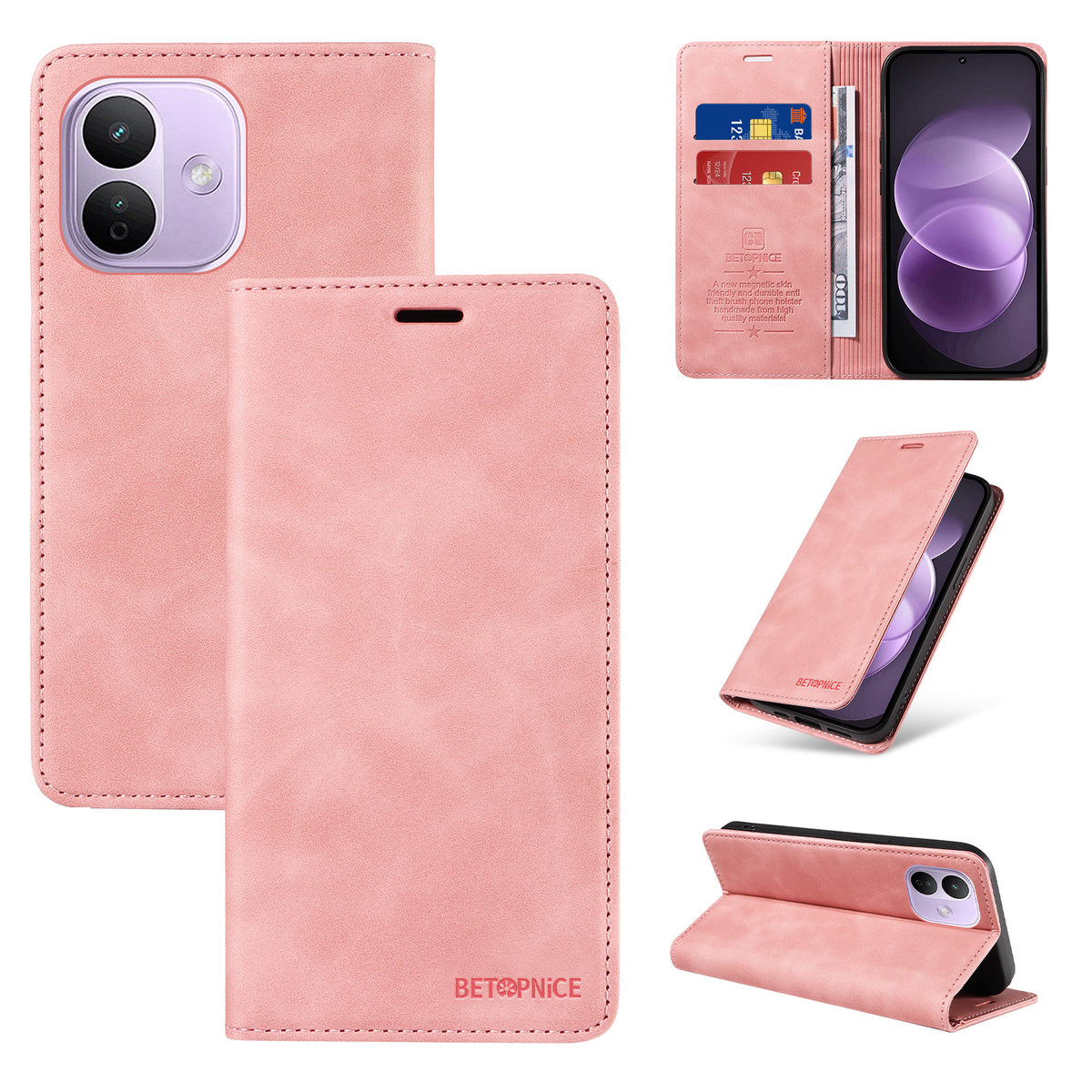 BETOPNICE for Xiaomi Redmi Note 17 Pro 5G Case  Magnetic Closure RFID Blocking Wallet Stand Leather Phone Cover