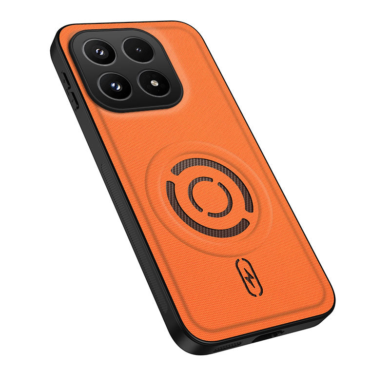 WANLONFENG for Xiaomi 17 KJB Series Magnetic Case Tech Fabric Texture PC+TPU Shockproof Phone Cover