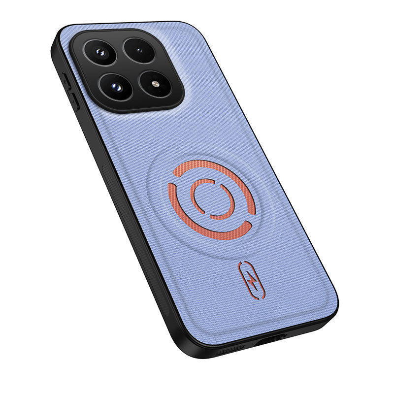 WANLONFENG for Xiaomi 17 KJB Series Magnetic Case Tech Fabric Texture PC+TPU Shockproof Phone Cover
