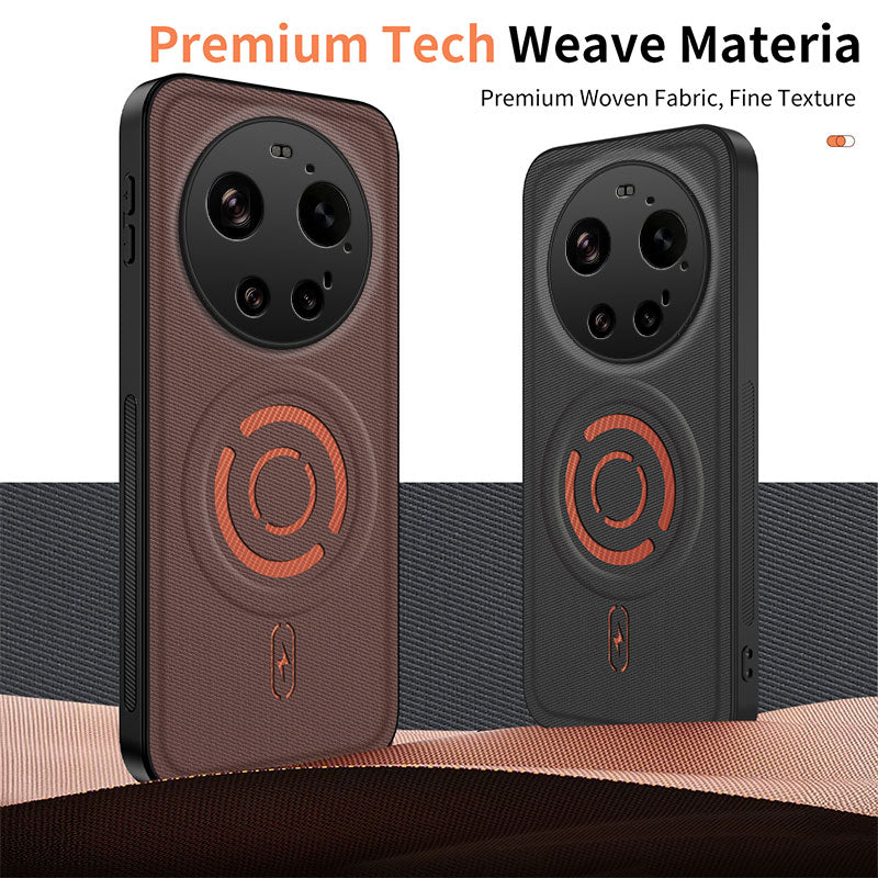 WANLONFENG for Xiaomi 17 Ultra 5G KJB Series Magnetic Case Tech Fabric Texture PC+TPU Shockproof Phone Cover