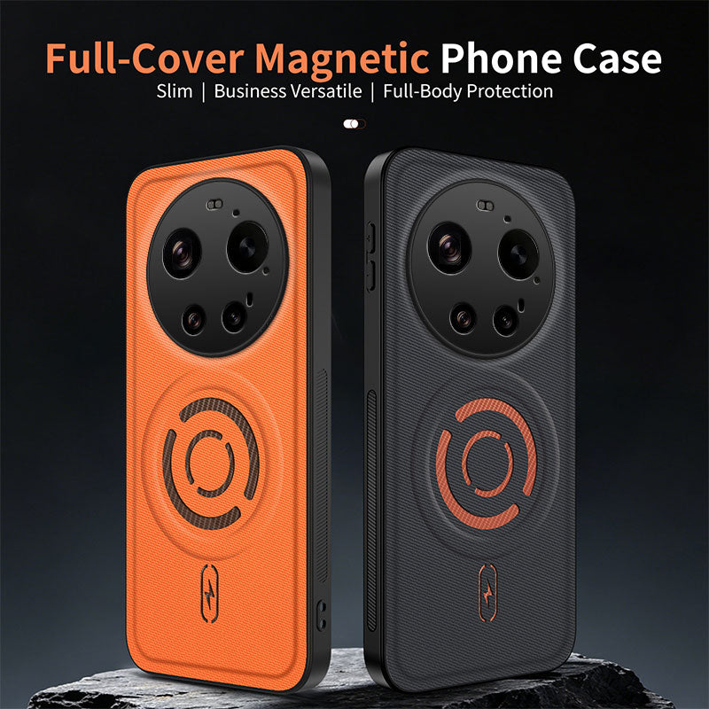 WANLONFENG for Xiaomi 17 Ultra 5G KJB Series Magnetic Case Tech Fabric Texture PC+TPU Shockproof Phone Cover