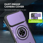 For iPhone 16 Pro Magnetic Case Sliding Camera Cover TPU+PC Phone Cover with Rotating Kickstand