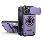 Til iPhone 16 Pro Max Magnetisk Cover Skydende Kameradæksel TPU+PC Telefoncover med Roterende Støtteben