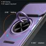 Til iPhone 16 Pro Max Magnetisk Cover Skydende Kameradæksel TPU+PC Telefoncover med Roterende Støtteben