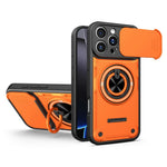 Til iPhone 16 Pro Max Magnetisk Cover Skydende Kameradæksel TPU+PC Telefoncover med Roterende Støtteben
