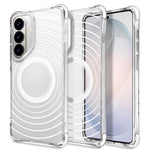 For Samsung Galaxy S25 / S24 Magnetic Case Airbag Corner Shockproof Ripple TPU Phone Cover