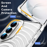 For Samsung Galaxy S25 / S24 Magnetic Case Airbag Corner Shockproof Ripple TPU Phone Cover