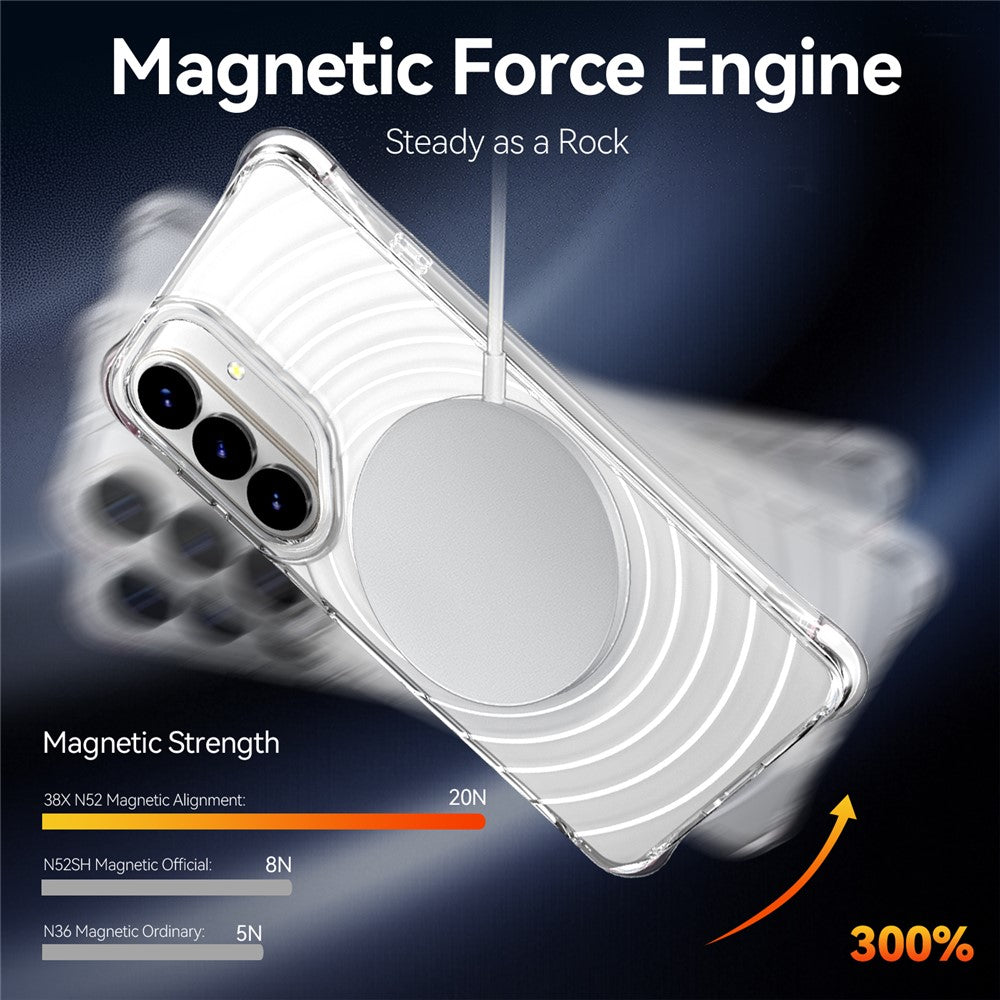 For Samsung Galaxy S25 / S24 Magnetic Case Airbag Corner Shockproof Ripple TPU Phone Cover