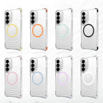 For Samsung Galaxy S25 / S24 Magnetic Case Airbag Corner Shockproof Ripple TPU Phone Cover