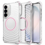 For Samsung Galaxy S25 / S24 Magnetic Case Airbag Corner Shockproof Ripple TPU Phone Cover