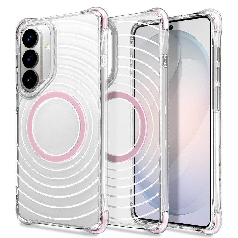 For Samsung Galaxy S25 / S24 Magnetic Case Airbag Corner Shockproof Ripple TPU Phone Cover