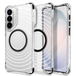 For Samsung Galaxy S25 / S24 Magnetic Case Airbag Corner Shockproof Ripple TPU Phone Cover