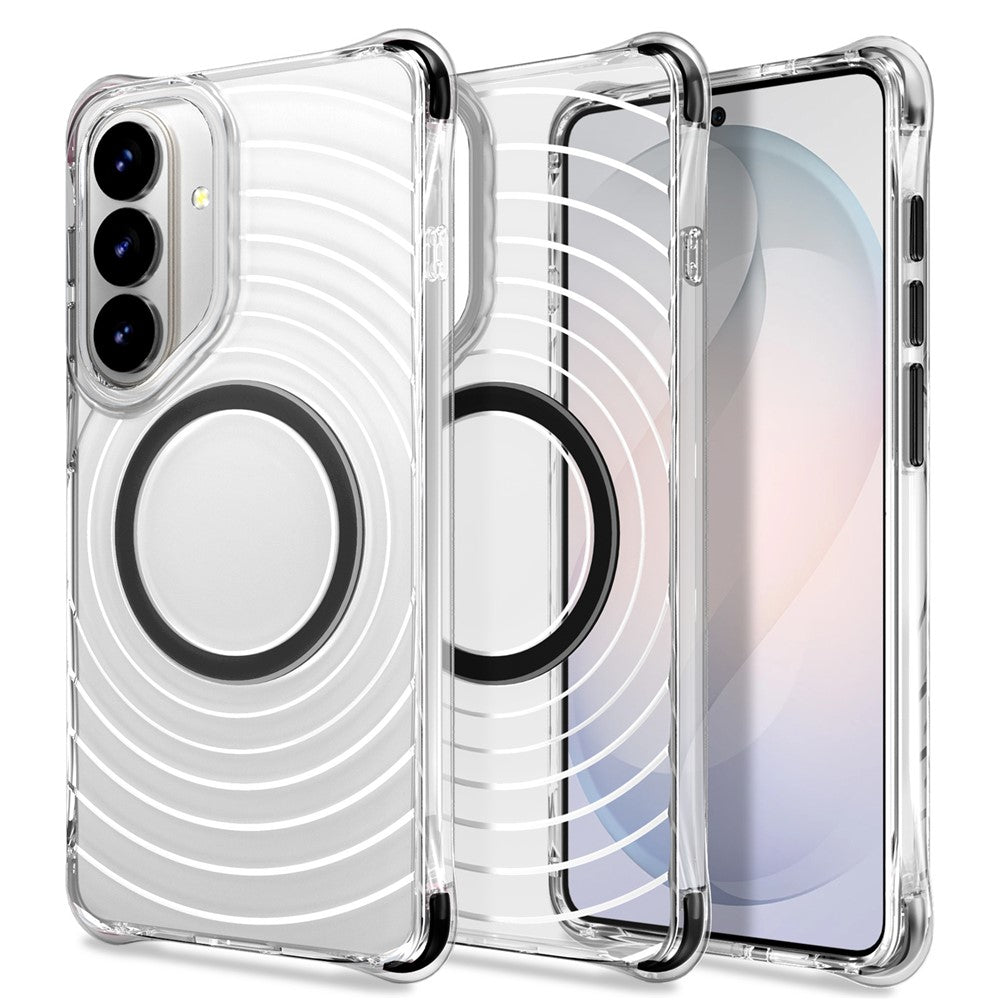For Samsung Galaxy S25 / S24 Magnetic Case Airbag Corner Shockproof Ripple TPU Phone Cover