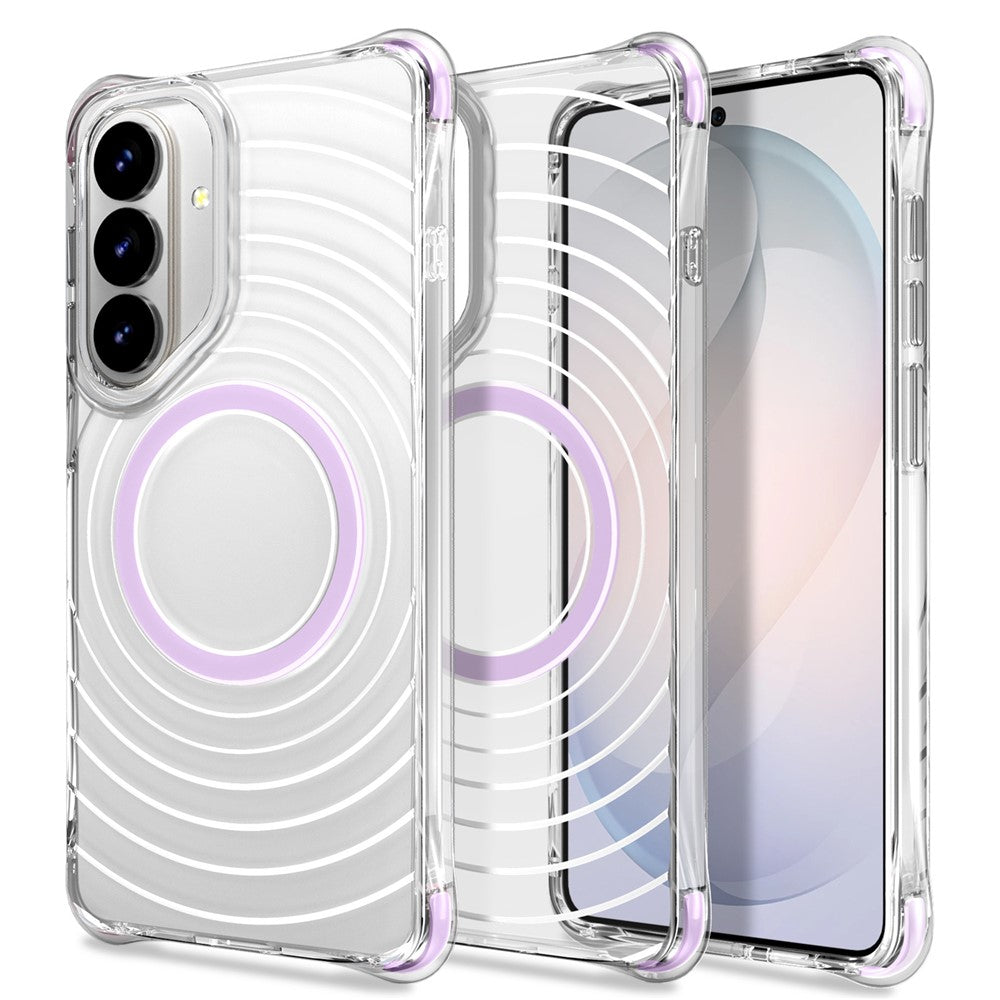 For Samsung Galaxy S25 / S24 Magnetic Case Airbag Corner Shockproof Ripple TPU Phone Cover