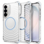 For Samsung Galaxy S25 / S24 Magnetic Case Airbag Corner Shockproof Ripple TPU Phone Cover