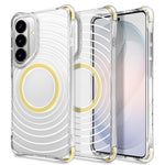 For Samsung Galaxy S25 / S24 Magnetic Case Airbag Corner Shockproof Ripple TPU Phone Cover