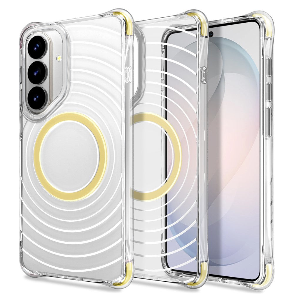 For Samsung Galaxy S25 / S24 Magnetic Case Airbag Corner Shockproof Ripple TPU Phone Cover