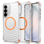 For Samsung Galaxy S25 / S24 Magnetic Case Airbag Corner Shockproof Ripple TPU Phone Cover