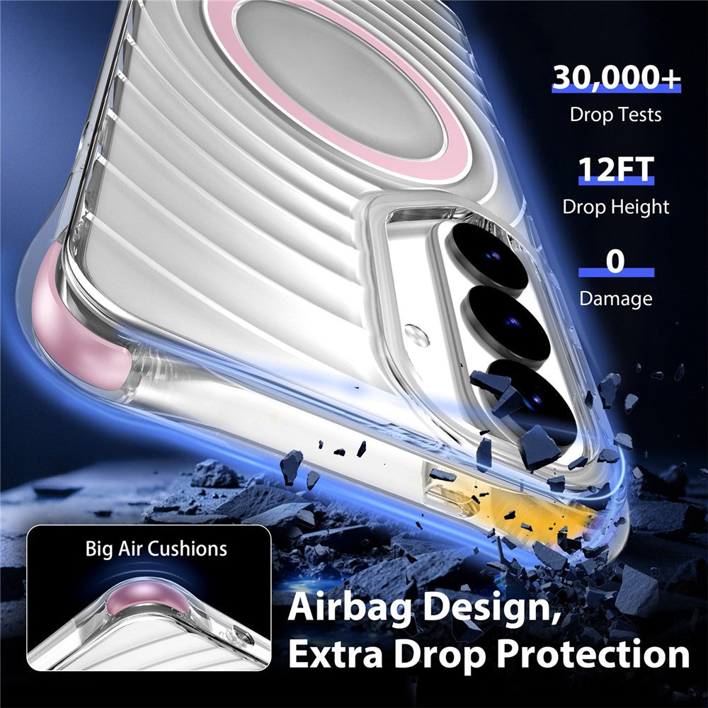 Magnetiskt skal för Samsung Galaxy S26+ / S25+ / S24+ Airbag Corner Stötsäkert Ripple TPU-mobilskal