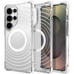 For Samsung Galaxy S25 Ultra Magnetic Case Airbag Corner Shockproof Ripple TPU Phone Cover