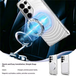For Samsung Galaxy S25 Ultra Magnetic Case Airbag Corner Shockproof Ripple TPU Phone Cover