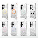 For Samsung Galaxy S25 Ultra Magnetic Case Airbag Corner Shockproof Ripple TPU Phone Cover