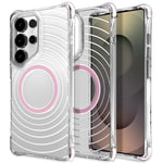 For Samsung Galaxy S25 Ultra Magnetic Case Airbag Corner Shockproof Ripple TPU Phone Cover