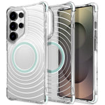 For Samsung Galaxy S25 Ultra Magnetic Case Airbag Corner Shockproof Ripple TPU Phone Cover
