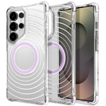 For Samsung Galaxy S25 Ultra Magnetic Case Airbag Corner Shockproof Ripple TPU Phone Cover