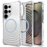 For Samsung Galaxy S25 Ultra Magnetic Case Airbag Corner Shockproof Ripple TPU Phone Cover