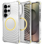 For Samsung Galaxy S25 Ultra Magnetic Case Airbag Corner Shockproof Ripple TPU Phone Cover