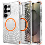 For Samsung Galaxy S25 Ultra Magnetic Case Airbag Corner Shockproof Ripple TPU Phone Cover
