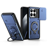 For Xiaomi 17T Case with Slide Lens Cover Rotatable Kickstand Shockproof TPU + PC Phone Shell