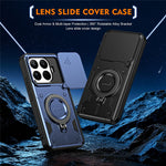 For Xiaomi 17T Case with Slide Lens Cover Rotatable Kickstand Shockproof TPU + PC Phone Shell
